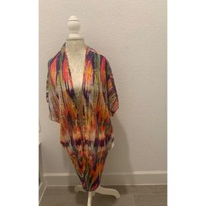 LIVE 4 TRUTH Kimono Caftan Topper open front Kampala print Sx M